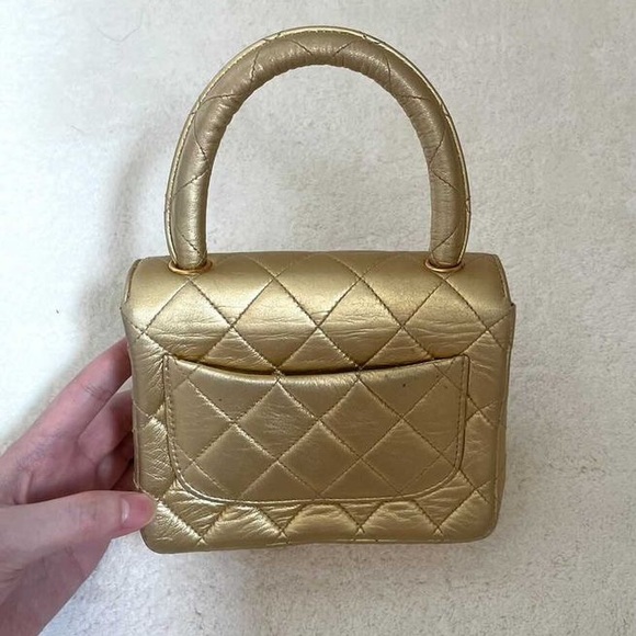 Vintage Chanel Rare Mini Gold Handbag - Picture 2 of 8
